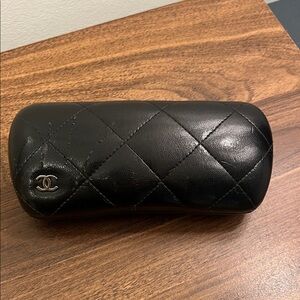 CHANEL Black Quilted Eyewear Case